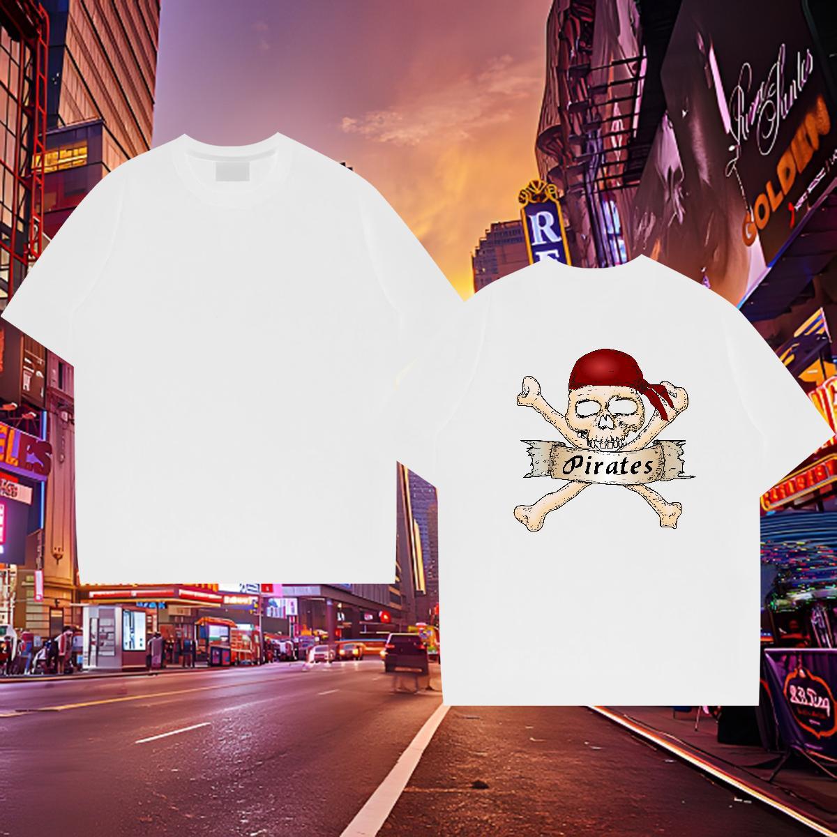 Fashion New T Shirt For Man skull Tees Shirts 230g Pure Cotton Daily Outfit Popular Custom Print Plus Size Breathable Crew Neck Tshirt for Man Woman