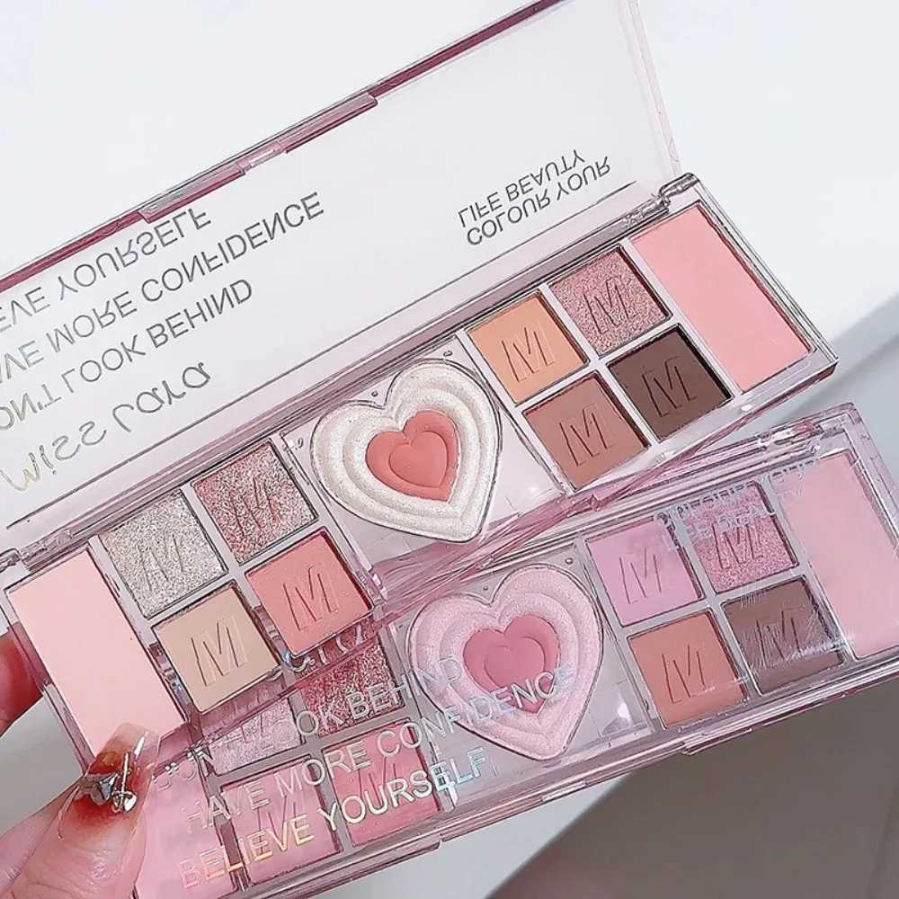 New Love Heart Pink Eyeshadow Palette Natural Cool Tone Low Saturation Matte Eye Shadow Pallet Brown Korean Makeup CosmeticCL240812