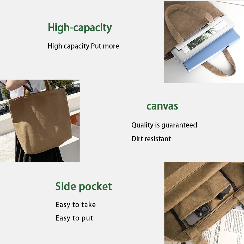New design holiday shopping shoulder bag outdoor large capacity canvas handbag