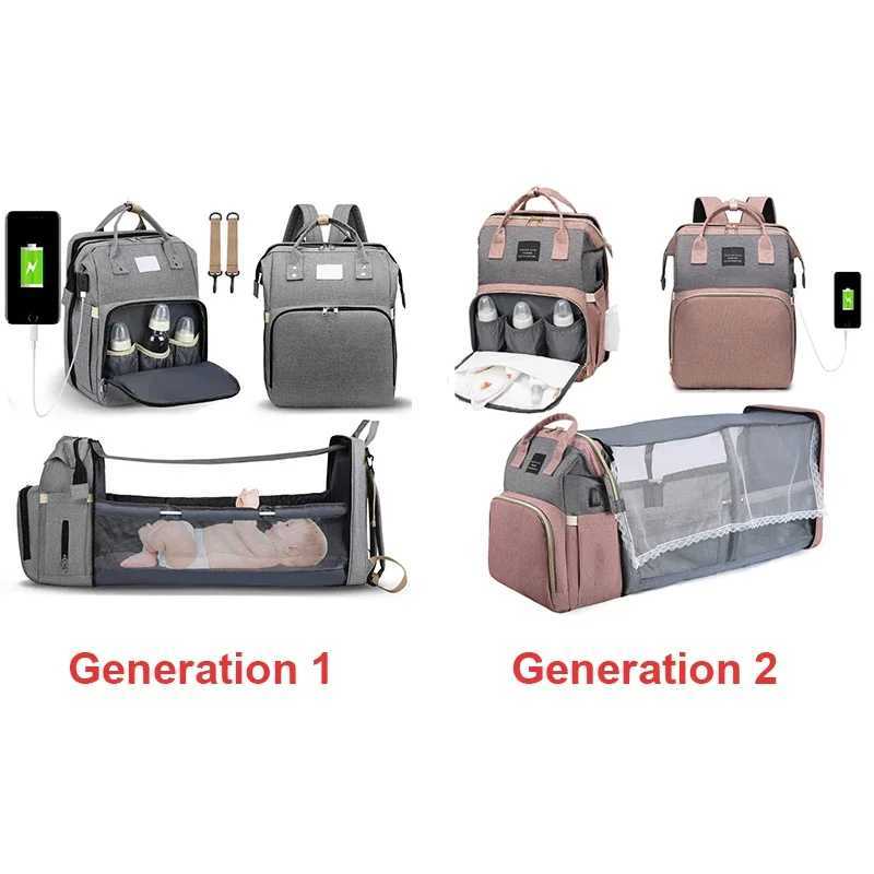 Folding Mom Bag Lightweight Folding Baby Bed Large Capacity Baby Backpack W240812