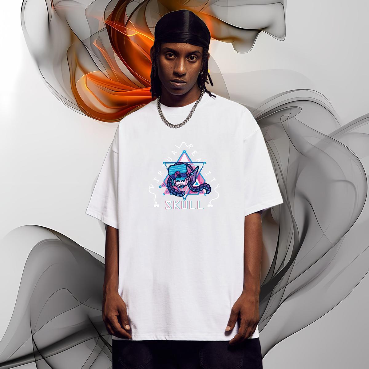 Classic Casual T Shirt For Man skull Tops 230g Cotton Street Designer Custom Cartoon Breathable Crew Neck Tshirts
