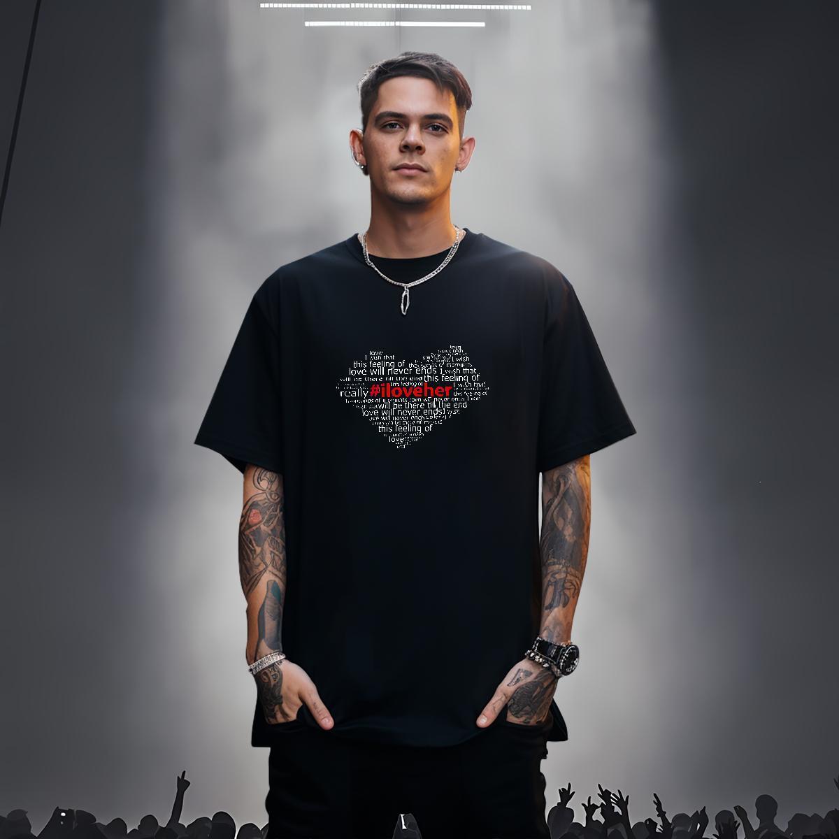 Wholesale Men Tees letter 230g Cotton Street Casual Breathable Short Sleeve T-Shirts Floral Print Factory Direct Wear