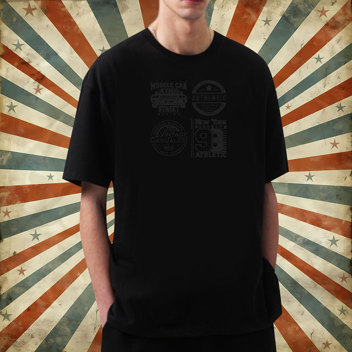 High Quality letter T Shirts Men High Street Hip Hop Men Tops Tees 230g Cotton Classic Casual Pure Cotton White Plus Size Clothes