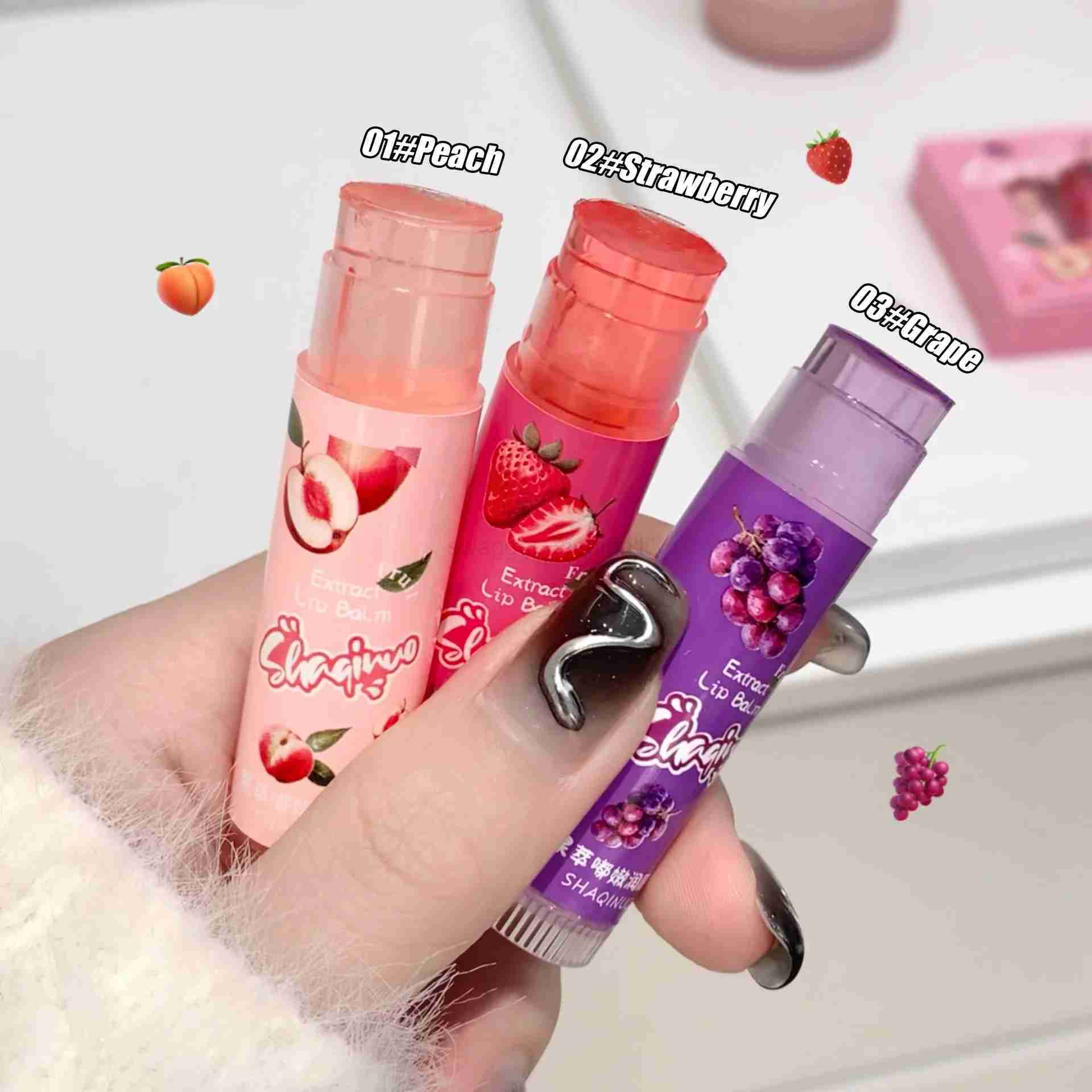 Fruit Lip Balm 1/3pcs Colorless Moisturizing Hydrating Reduce Lip Lines Sleeping Mask Clear Jelly Texture Water Light Lip OilXJ240812