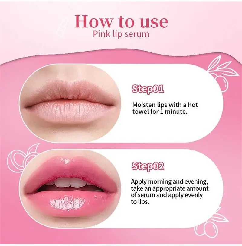2024 New lip whitening moisturizing and refreshing serum can effectively reduce pigment pink whitening plump and sexy lipstick Korean cosmetics W24081