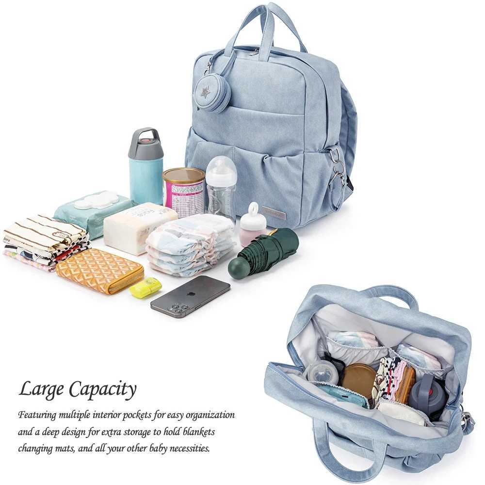 Soboba new baby diaper backpack large capacity waterproof diaper bag with nipple holder fashionable diaper bag W240812