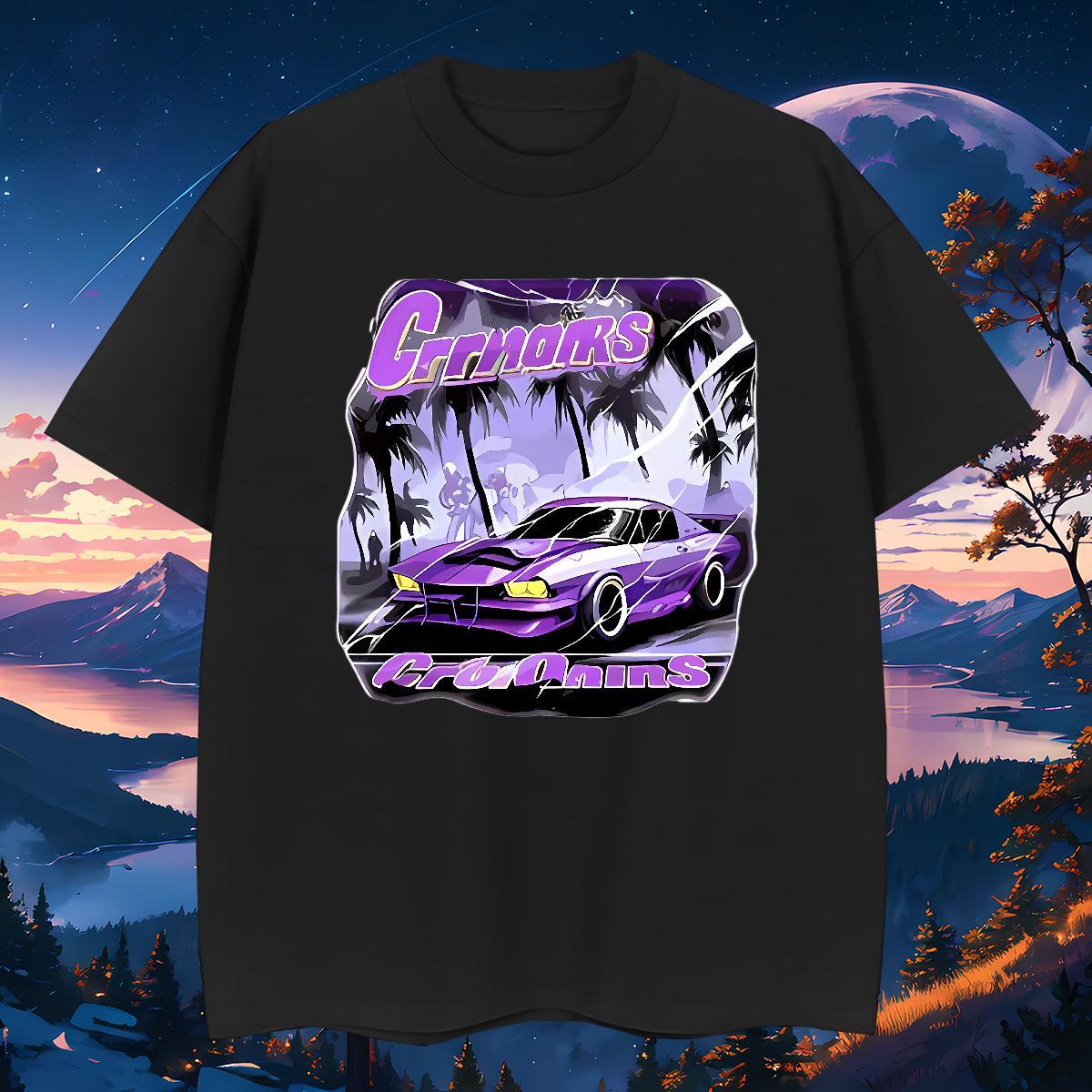 Wholesale Men Tshirts car 230g Cotton Outdoor Breathable Short Sleeve T-Shirts for Men Anime Print Free Shipping Tees Shirts