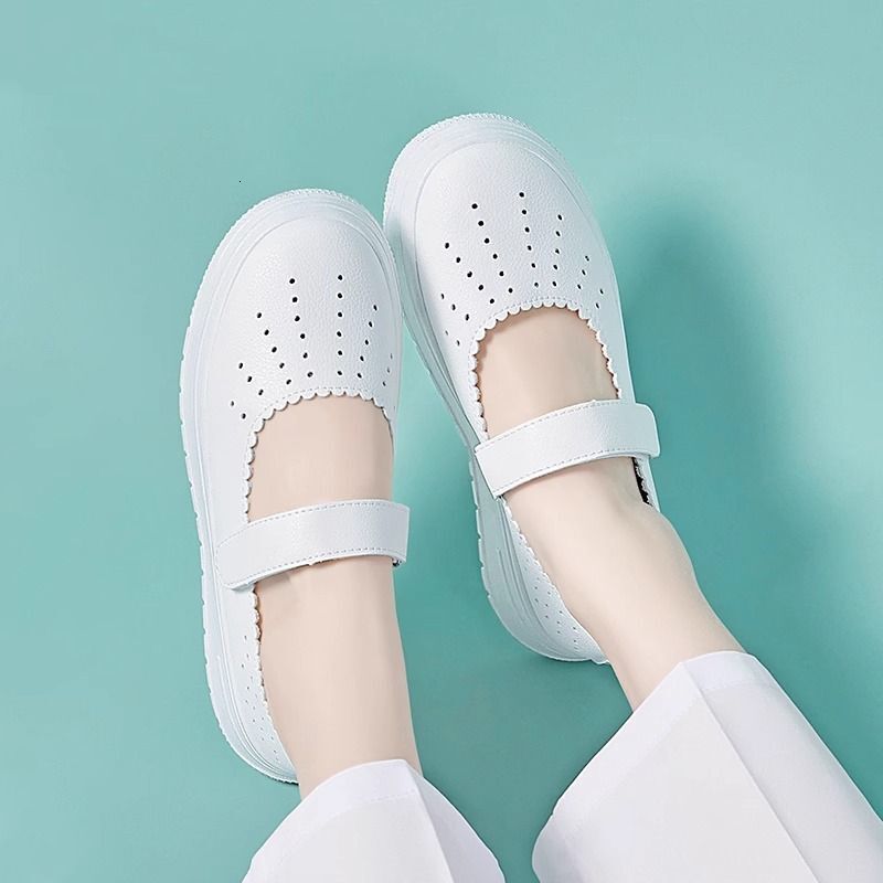 Ddmysports Spring Summer New Flat Ollow Nurse For Women Breathable Soft Soled Anti Slip Comfortable Slope Eel Non Tiring S Single Shoes Outdoor