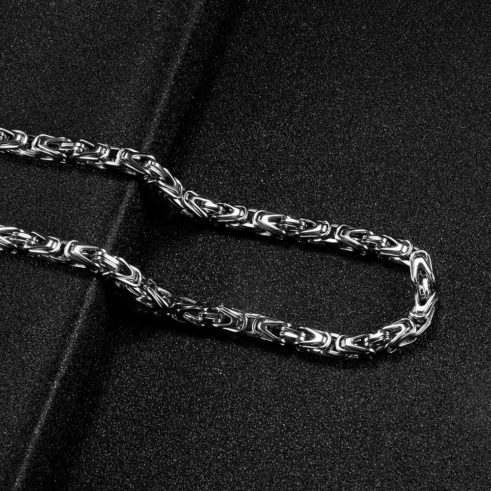 Stainless steel Byzantine chain necklace mens gold silver hiphop party jewelry gift selling 240807wtt - view 4