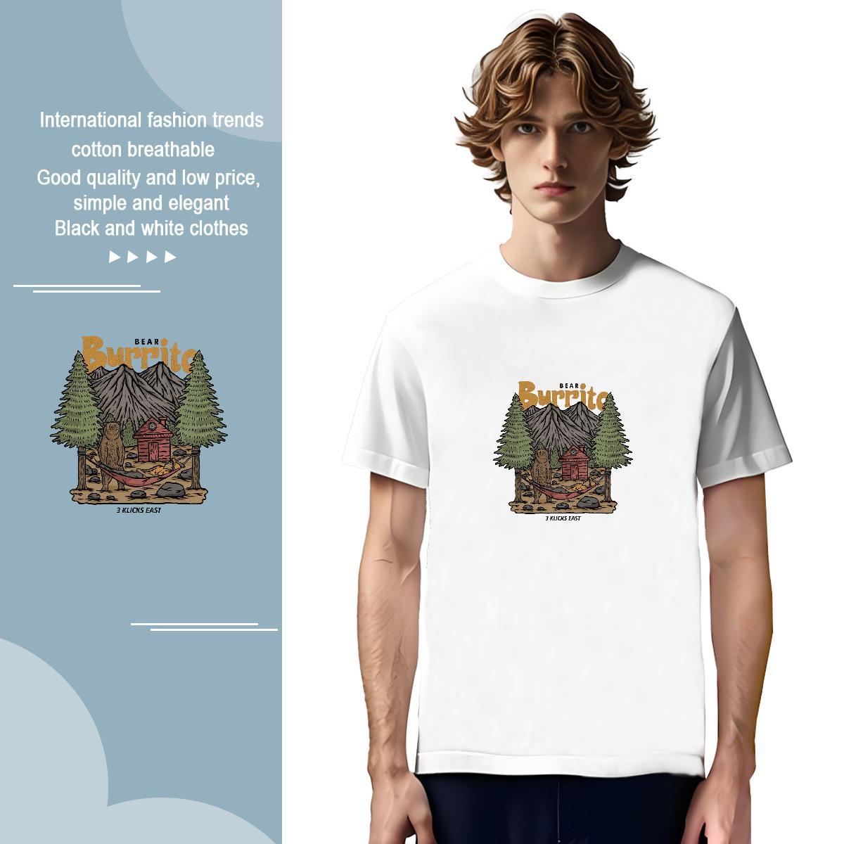 TOP Quality Couples T Shirts mountains 230g 100% Cotton Casual Beach Breathable Short Sleeve T Shirts Men Oversized 2024 Designer Tops Tees