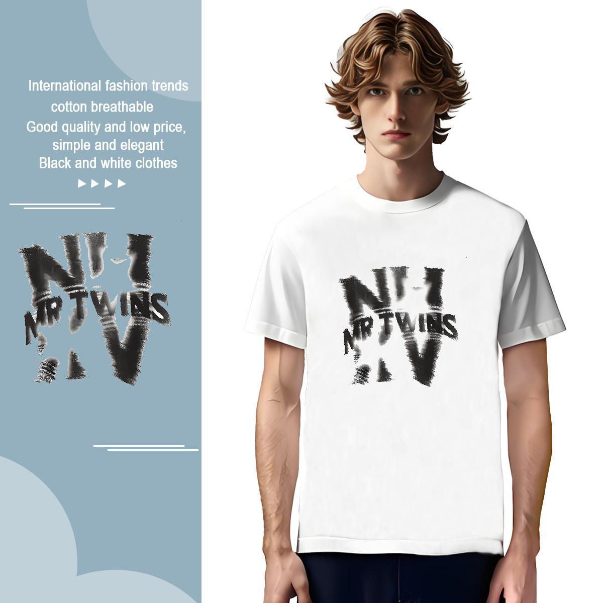 Fashion Design 230g Pure Cotton T Shirts Men letter Sports Casual Mens Tshirts Tops Shirt Breathable Crew Neck Classic Custom Printed