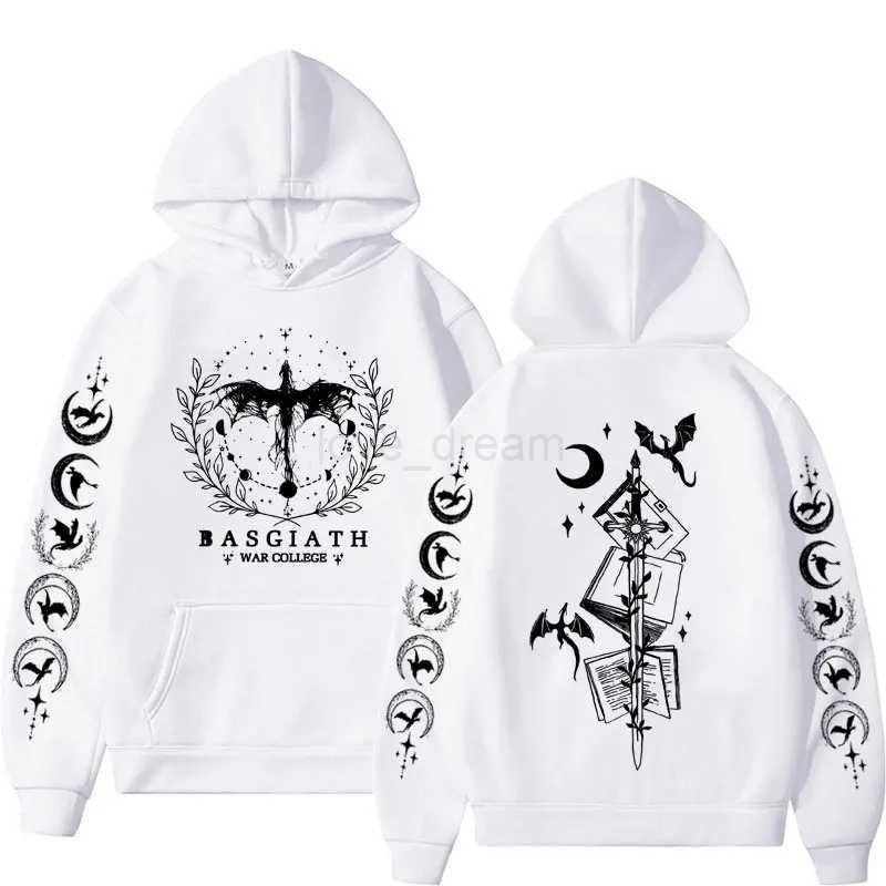 Basgiath War College Double Sided Hoodie Fourth Wings Men Women Fashion Gothic Y2k Sweatshirt Casual Pullover Hoodies StreetwearXJ240812