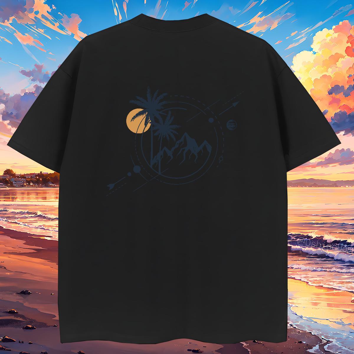 Casual New Men T Shirts mountains Tops Tees 230g Pure Cotton Casual Daily Wear Classic Oversized 4XL Breathable Soft Men Clothes T-Shirt