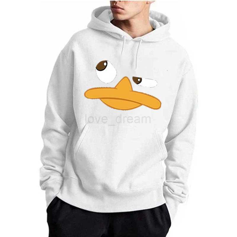 Fun Cartoon Duck Print Clothing Men Nuevo En Sudaderas Design New Sudaderas Para Hombre Black White Fashion Graphic HoodiesXJ240812