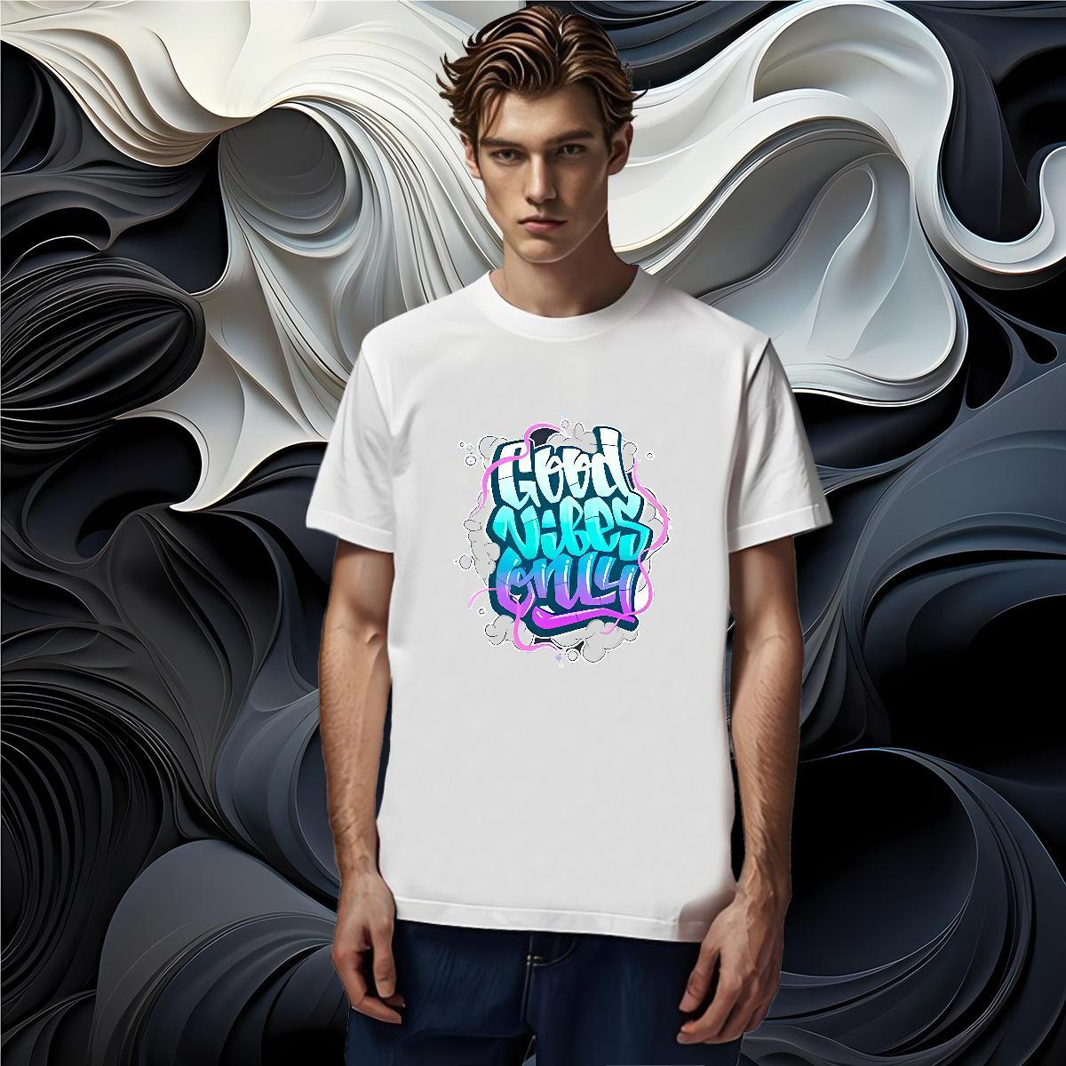 Classic 230g Pure Cotton T-Shirts Street Wear Couples T Shirts Tops Shirt Round Neck Short Sleeve Cool Floral Print