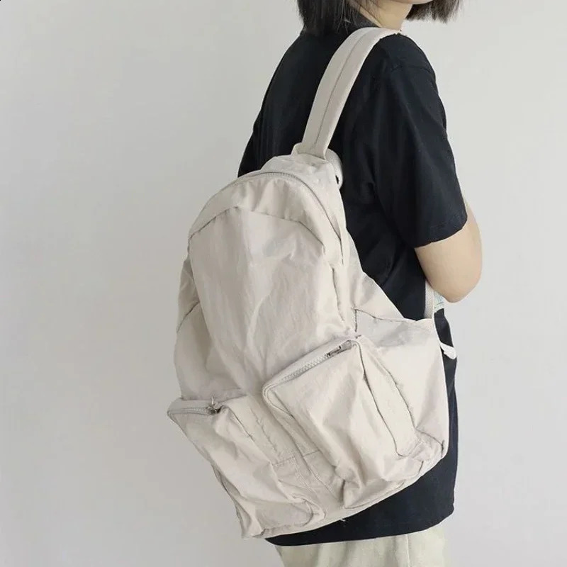 Japanese Preppy Grunge Solid Y2k Backpack Fashion Women Casual Schoolbags Streetwear Trendy Ins Backpacks for College Students 240806