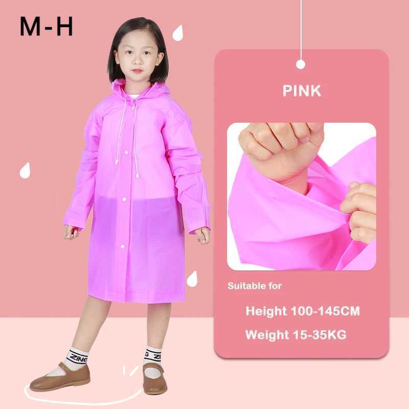 EVA Thickened Children Raincoat Reusable Transparent Fashion Rainwear Hooded Rain Coat Girl And Boy Outdoor Tour Cute Raincoat Y240813