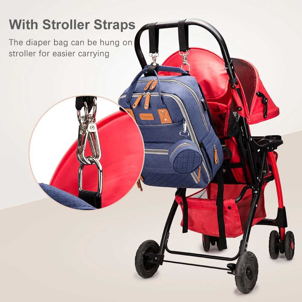 Portable dial bag backpack travel baby care bag large capacity mother bag waterproof strap USB charging port W240812