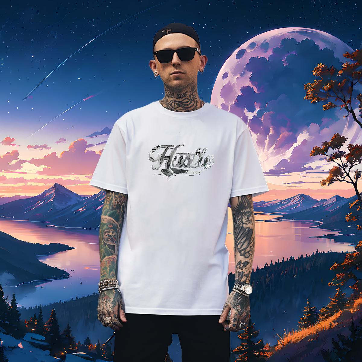 Free Shipping Mens Tshirts letter 230g 100% Cotton Outdoor Crew Neck Men T Shirts Anime DIY Customized Tee Shirt
