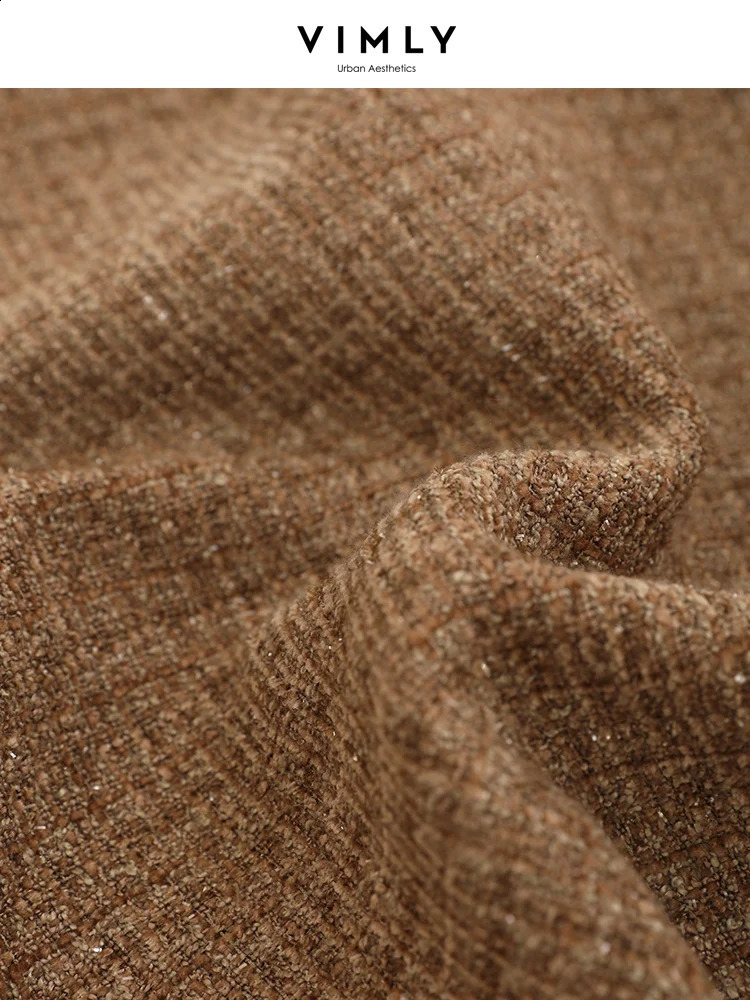 Vimly Elegant Pink Tweed Jacket Autumn Winter Clothes Women Single Breasted Long Sleeve Lapel Texture Coat Outerwear M2891 240812