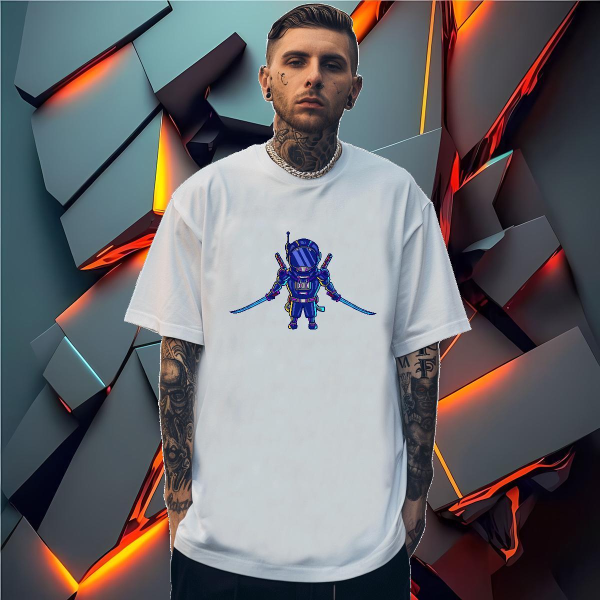 Loose Fit Tshirt for Man Woman robot 230g Cotton Sports Casual Pure Cotton T shirt Asian Size 2024 Summer Tees