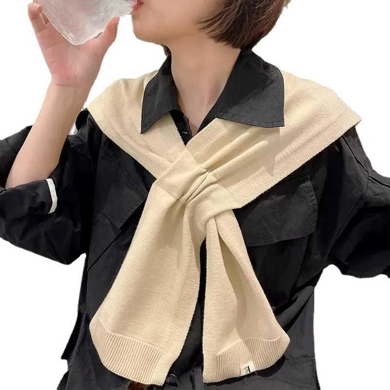 Korean Knitted Shaver Womens Autumn/Winter Air Conditioning Room Knitted Cross Shaver Fashion W240810