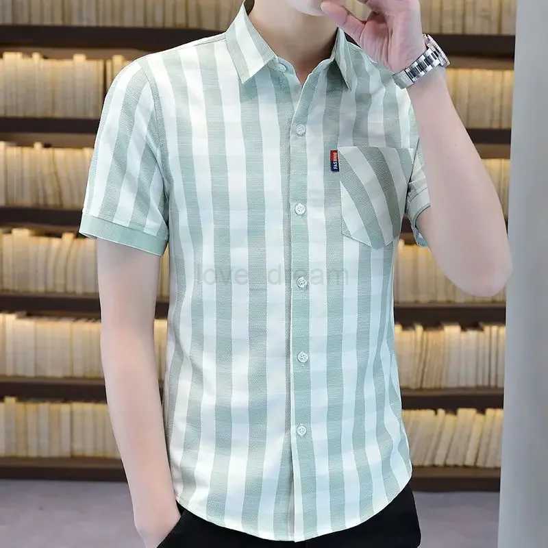 Clothing Graphic Man Tops Printed Shirts And Blouses For Men Geometric Short Sleeve Button Elegant With Sleeves Comfortable SXJ240812