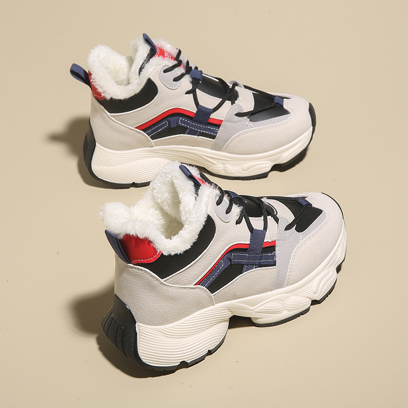Ddmysports Instagram Korean Version New Plush Dad Shoes For Women Winter Student Sports Running Leisure Thick Soles With Increased Height B Outdoor Sh