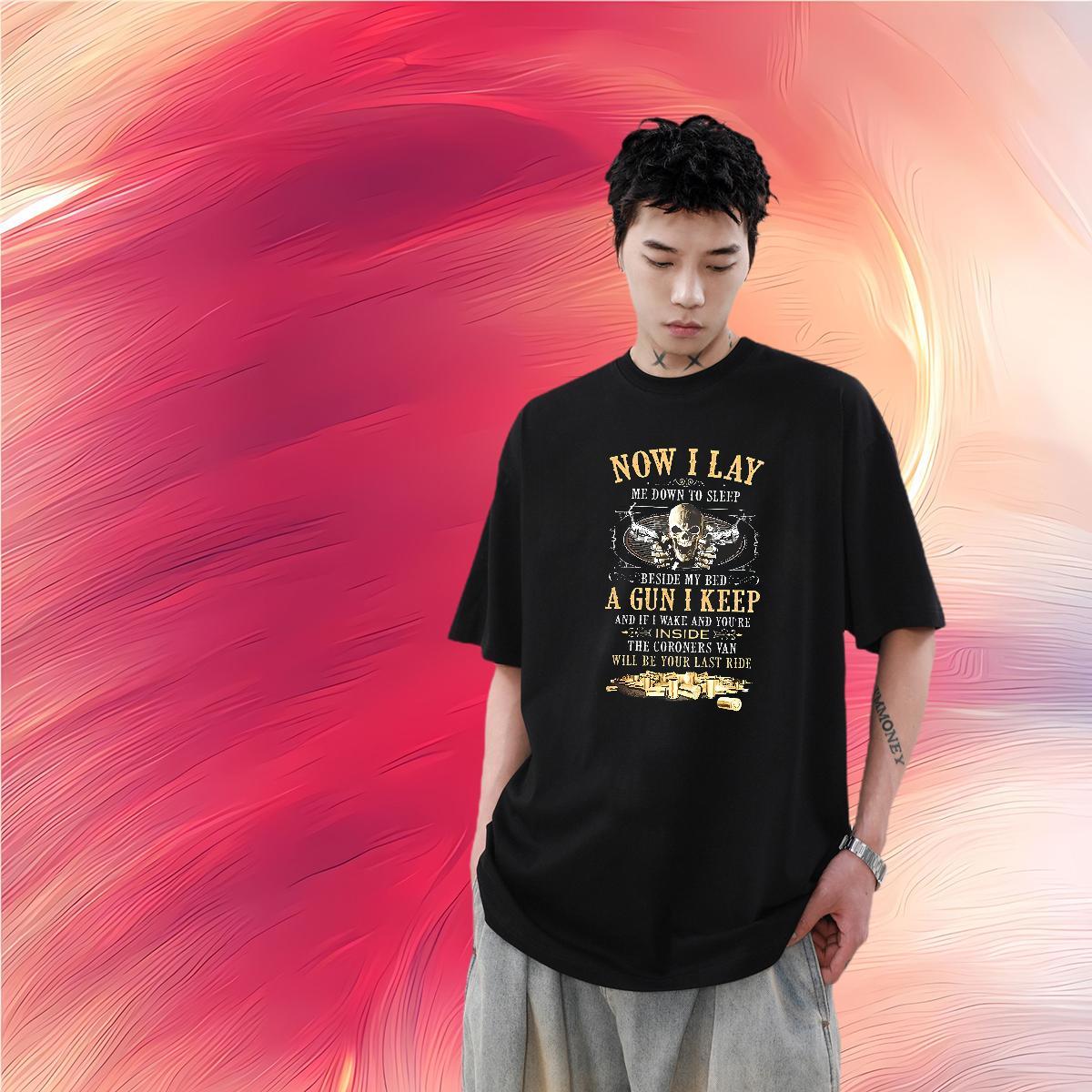 Fashion Casual T-Shirts for Men skull Wear 100% Cotton 230g Street Casual Comfortable DIY Printed Short Sleeve Soft Couples T Shirts