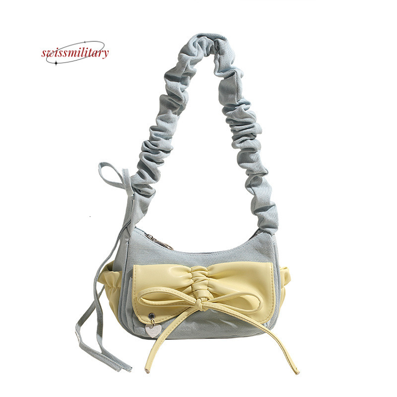 Korean version washed denim handbag for women in spring/summer 2024, new niche underarm bag, stylish one shoulder crossbody bag H812#33