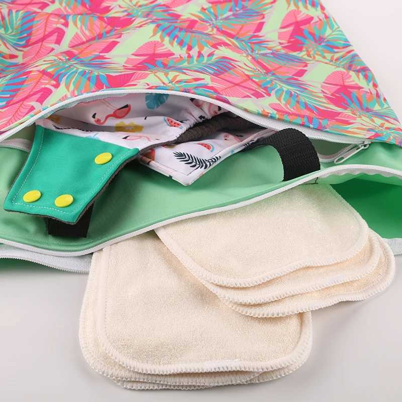 HappyFluent beer size polyester PUL waterproof baby bag for mother baby stroller use 40 * 70cm large double pack diaper wet bag W240812