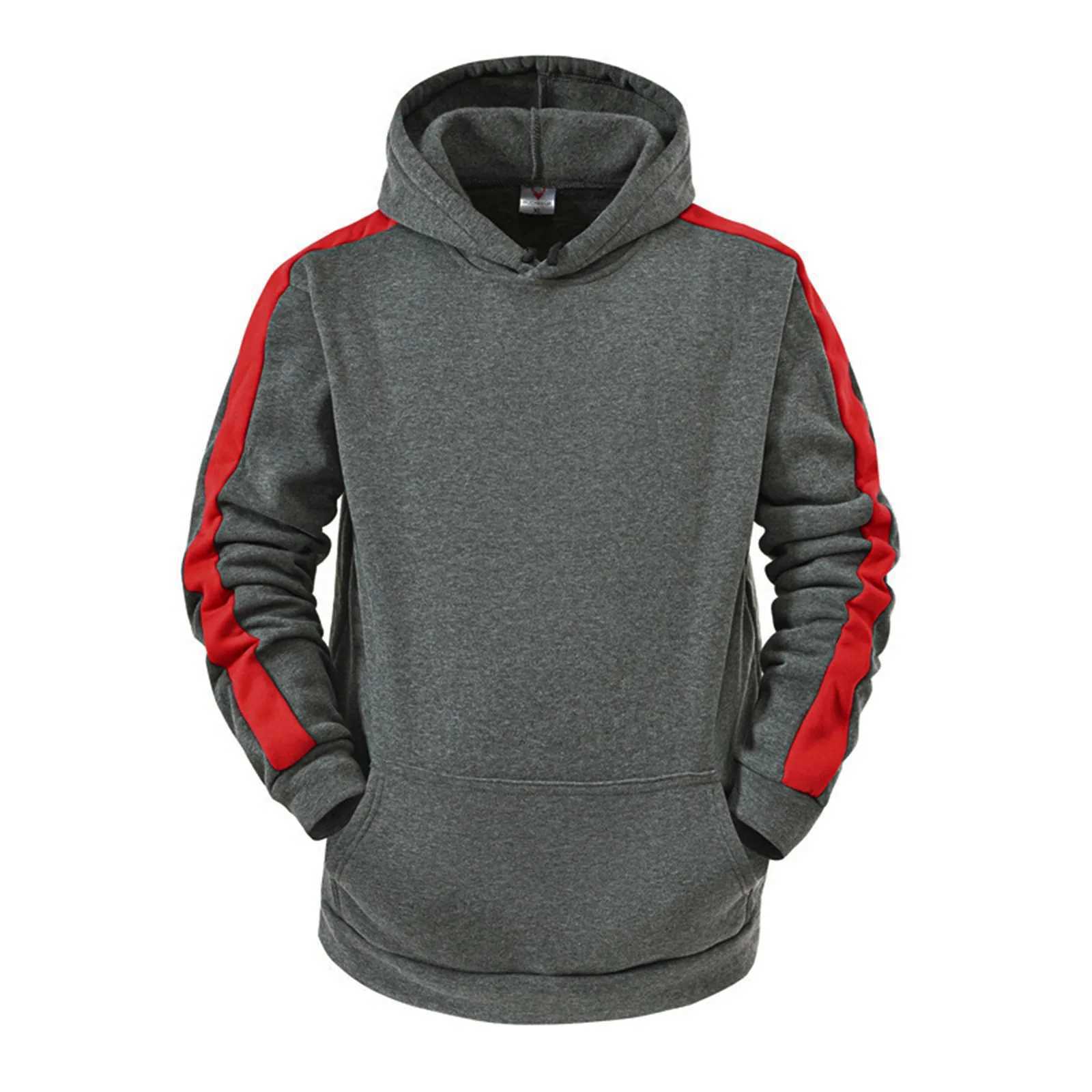 Mens Hooded Sweatshirt Autumn Winter Fashion Long Sleeve Jacket Casual Sports Hooded Sweater StreetwearXJ240812