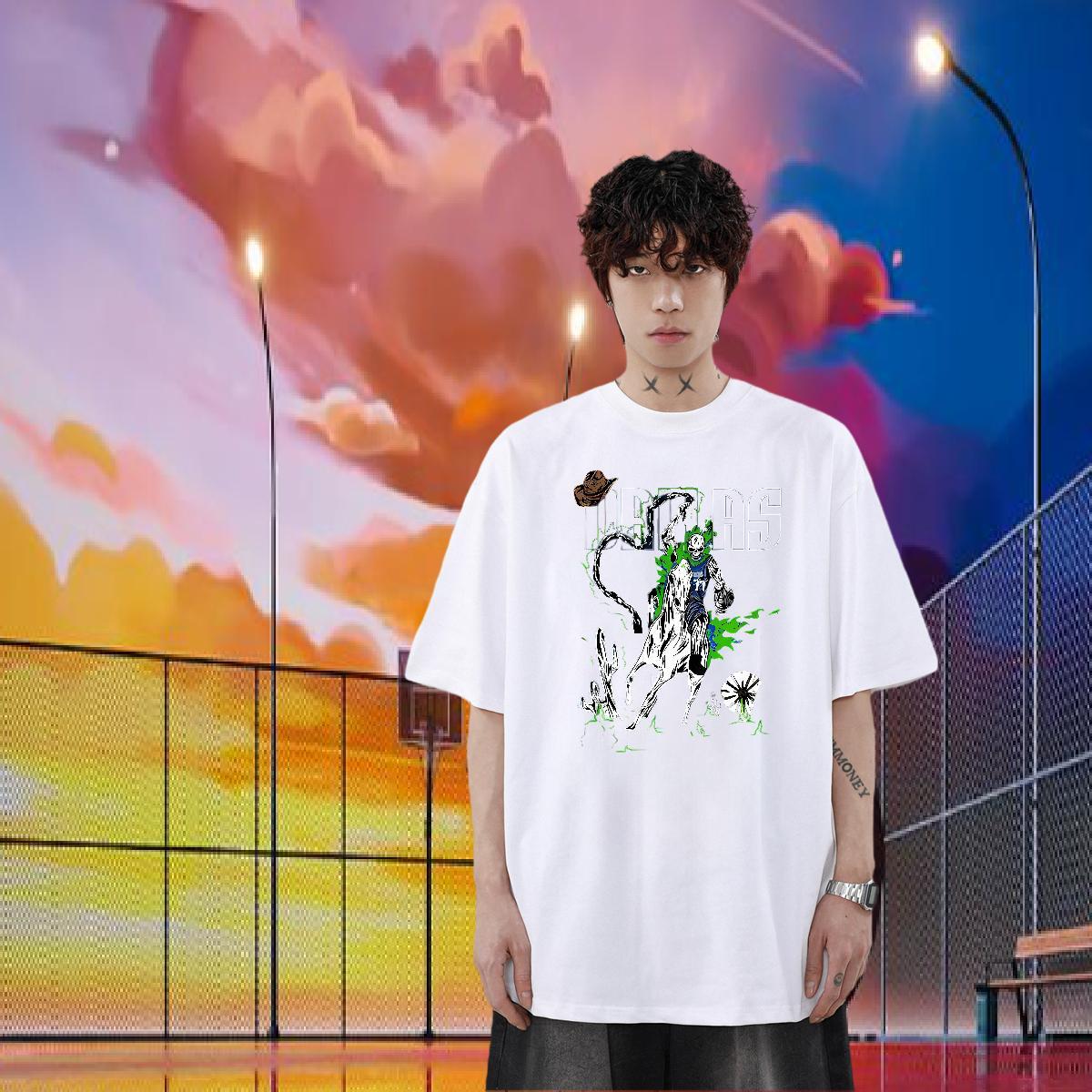 Fashion Men T Shirts skull Tops Tees 100% Cotton 230g Casual Comfortable DIY Breathable Tshirt for Man Woman