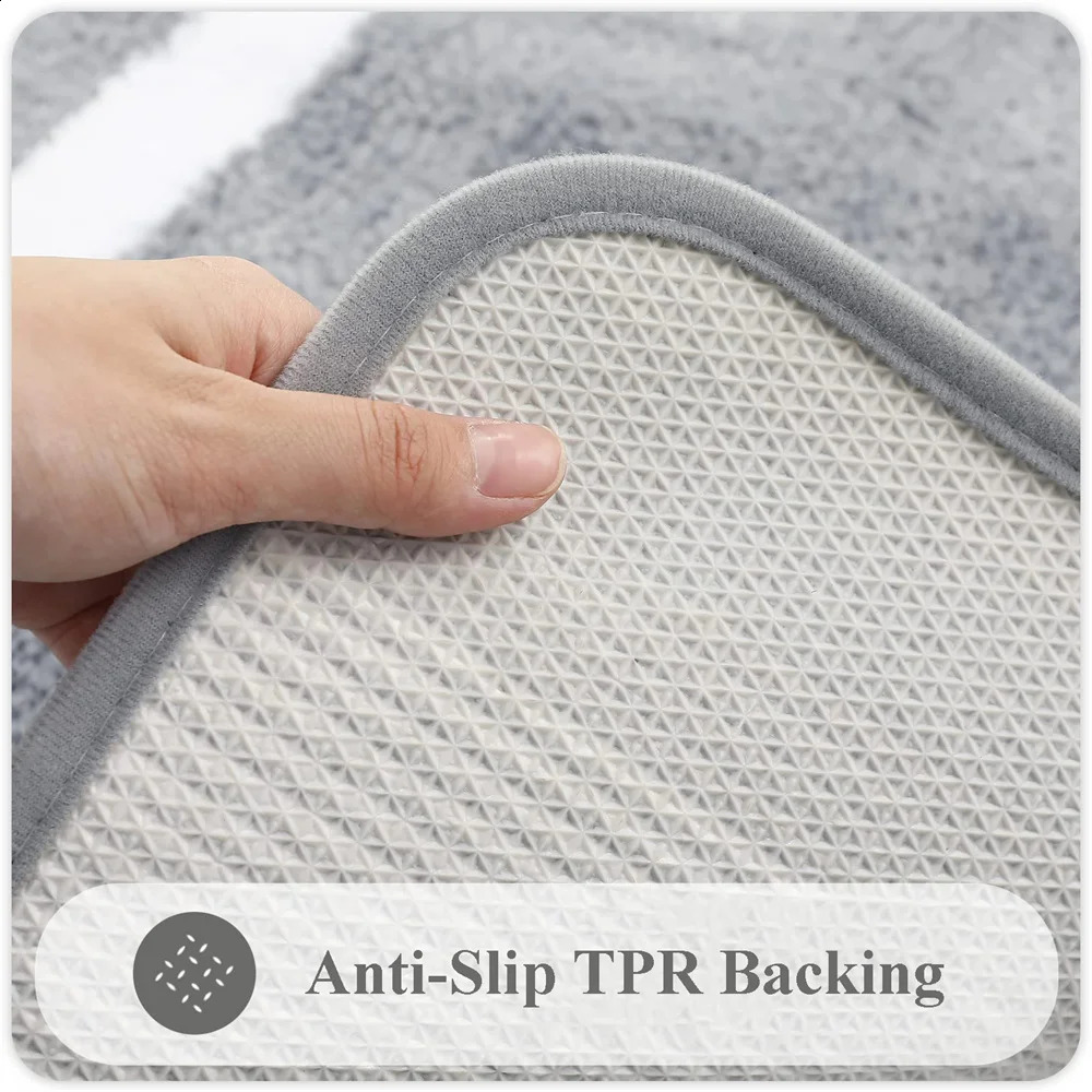 Olanly Absorbent Bath Mat Bathroom Rug Shower Pad NonSlip Bedroom Wash Carpet Soft Thick Living Room Plush Foot Floor Decor 0802 H260226