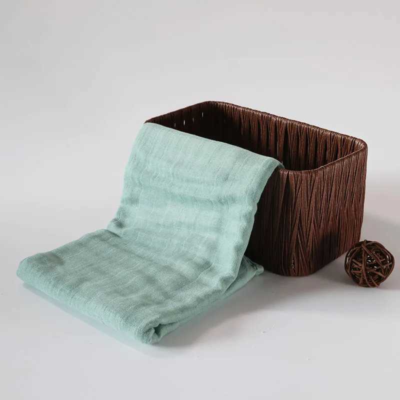 Bamboo blanket 120 * 120cm fine cotton baby blanket 2-layer Gauze newborn swaddle packaging childrens bath towel outer trolley coverW240810