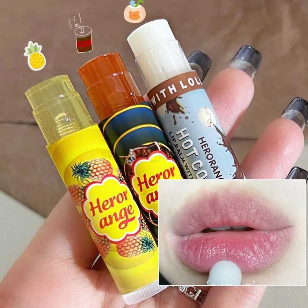 Cute Fruit Lip Balm Moisturizing Clear Lip-Primer Mask Jelly Tinted Gloss Stick Lighten Lines Plump Lip Care Makeup CosmeticsXJ240812