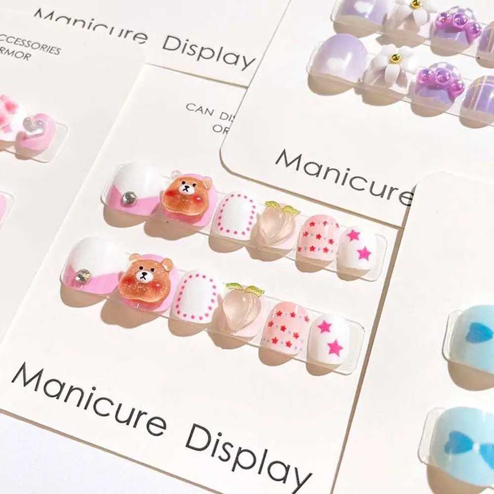 Rabbit Childrens False Nail Flower Full Set Nail Art Tips Childrens False Nail Extension Nail Supplies Bear Childrens Cartoon False Nail W240810