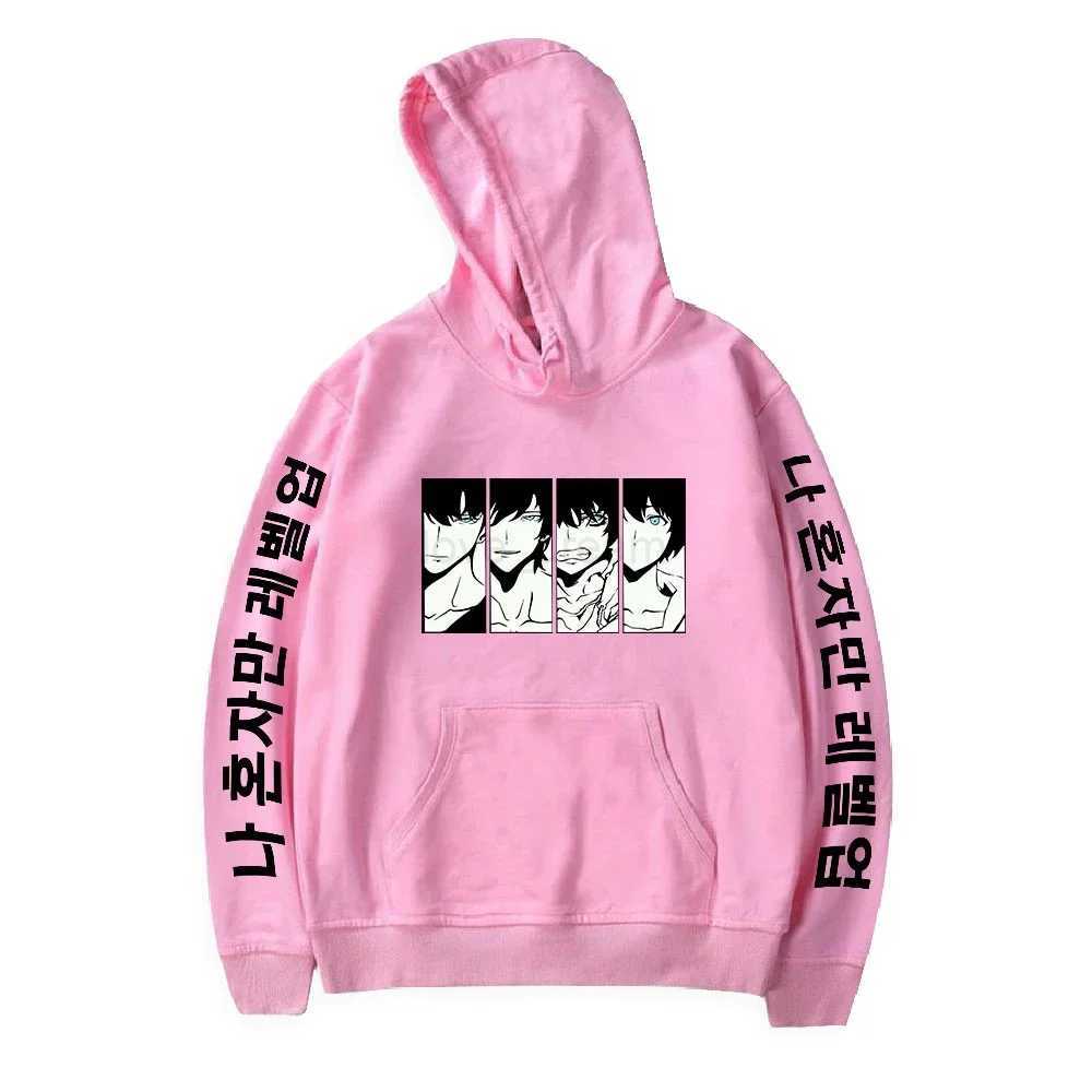 Manga Solo Leveling Sung Jin Woo Printed Hoodie Spring Long Sleeves Men Women Plus Size Hooded Sweatshirts Harajuku Loose HoodyXJ240812