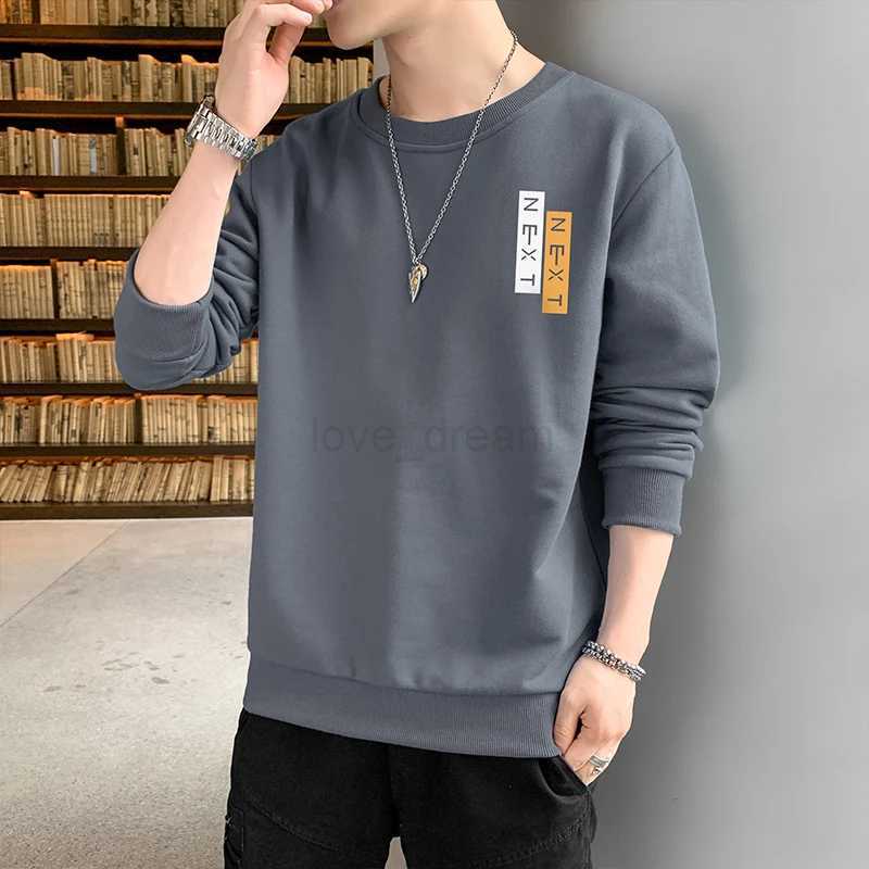 New Autumn and Spring Long sleeved T-shirt for Mens Sweater Underlay Shirt for Mens Round Neck Pullover Sweater for MenXJ240812