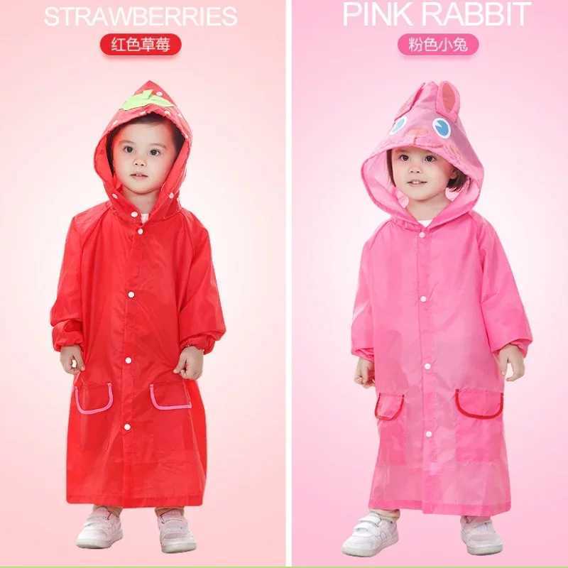 Kids Raincoat Cartoon Animal Style Outdoor Waterproof Kids Raincoat Boys Girls Rainwear Baby Raincoat Children Rain Coat Y240810