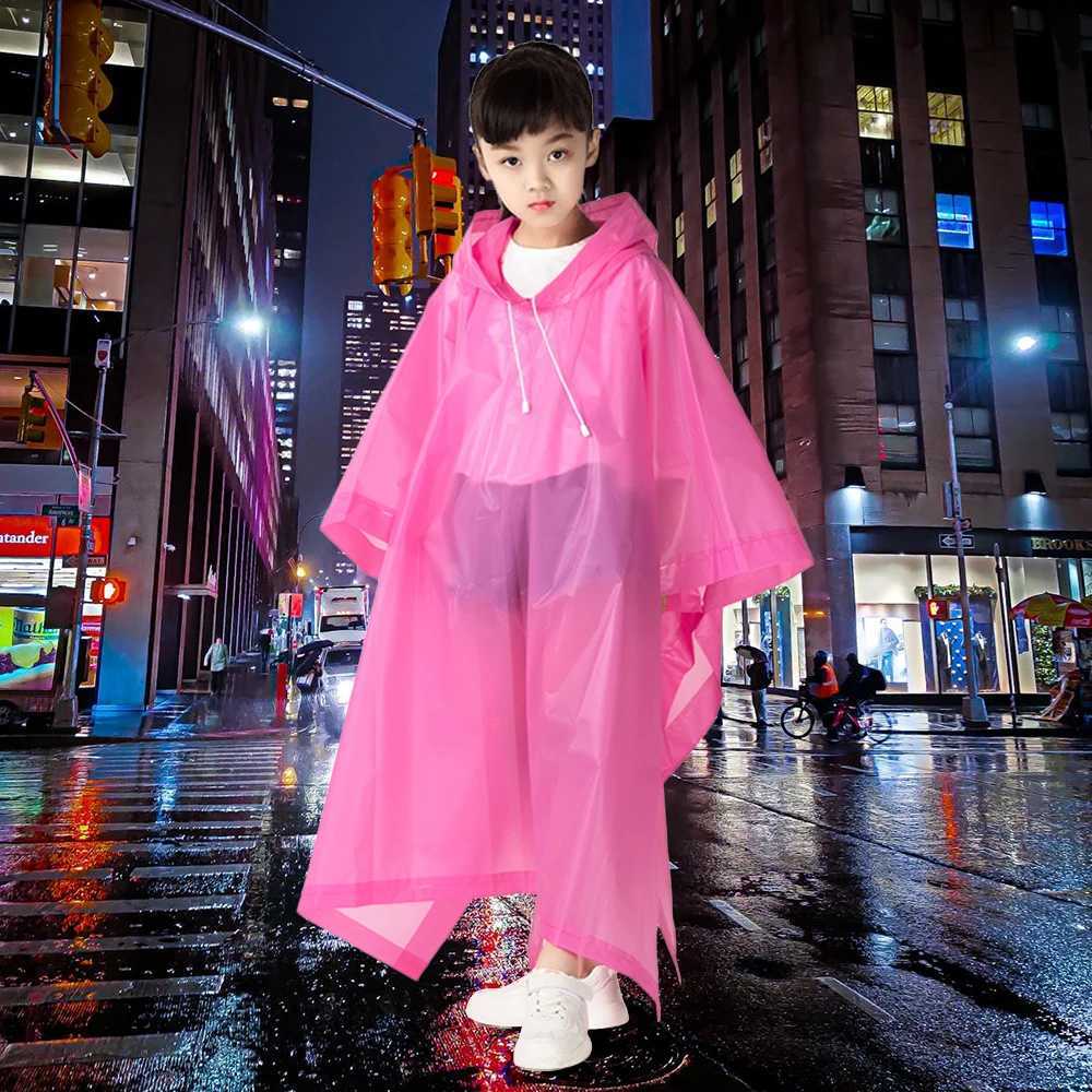 Non-disposable Rain Jacket Rain Ponchos EVA Thickened Waterproof Adult Men Women Children One-Piece Raincoat For outdoor Hiking Y240810