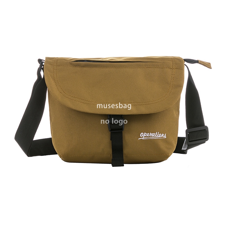 Japanese street canvas men's and women's crossbody bag fashion color contrast shoulder bag casual ins clamshell small messenger bag
