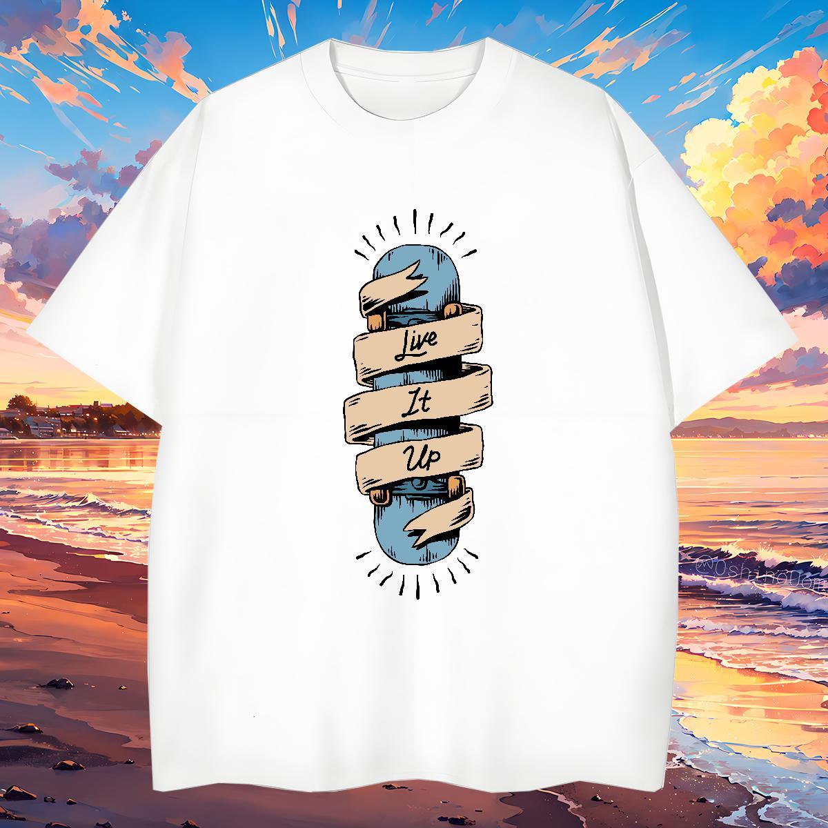 Comfortable Couples T Shirts skateboarding 100% Cotton 230g Casual Beach Breathable Short Sleeve Man T Shirts Plus Size Cartoon 2024 Designer Clothing