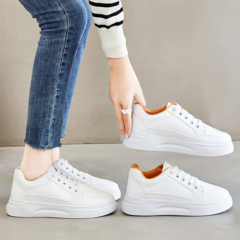 Ddmysports Spring New Student Round Ead Board Sports And Leisure Single Thick Soled Shoes Women S Fashion White Outdoor