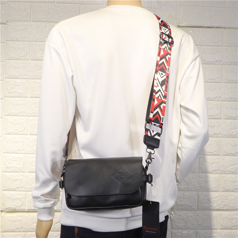 Korean Japanese fashion ribbon men's shoulder bag men's and women's checkered crossbody backpack men's span bag