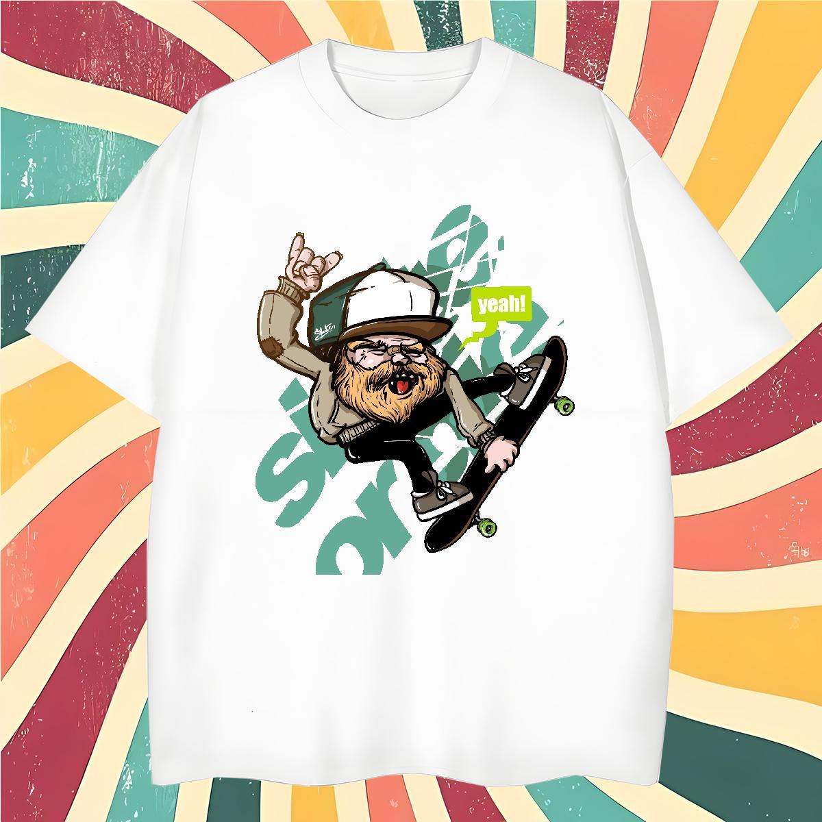 Cool Men Clothes T-Shirt skateboarding 230g 100% Cotton Street Pure Cotton T shirt Oversized 4XL Fashion Designer Tops