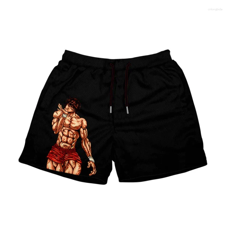 Men's Shorts Anime Devil Fruit 3D Print Manga Gym Fiess Mesh Quick Dry Sports Short Pants Breathable Summer Unisex