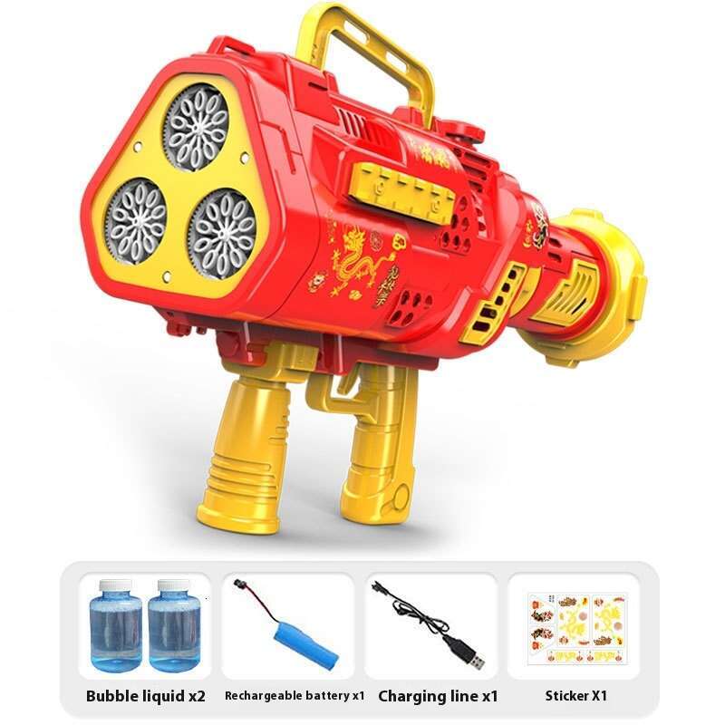 Fully Automated Neptune 24-Hole Bubble Machine & Rockets Blaster - Fun Kid's Toy Guns
