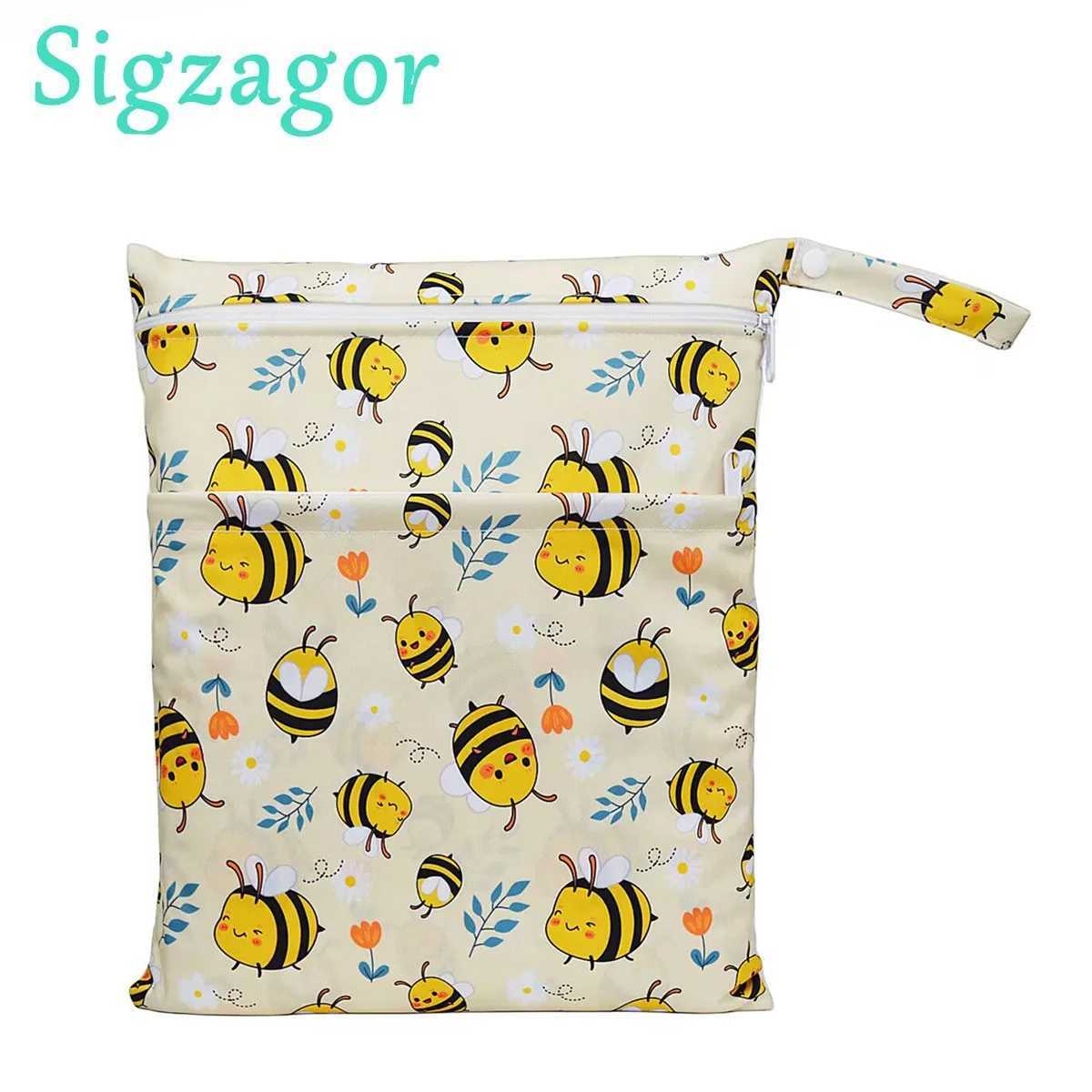 Wet dry bag with two zippers suitable for baby diapers waterproof and reusable 36cmx29cm W240812