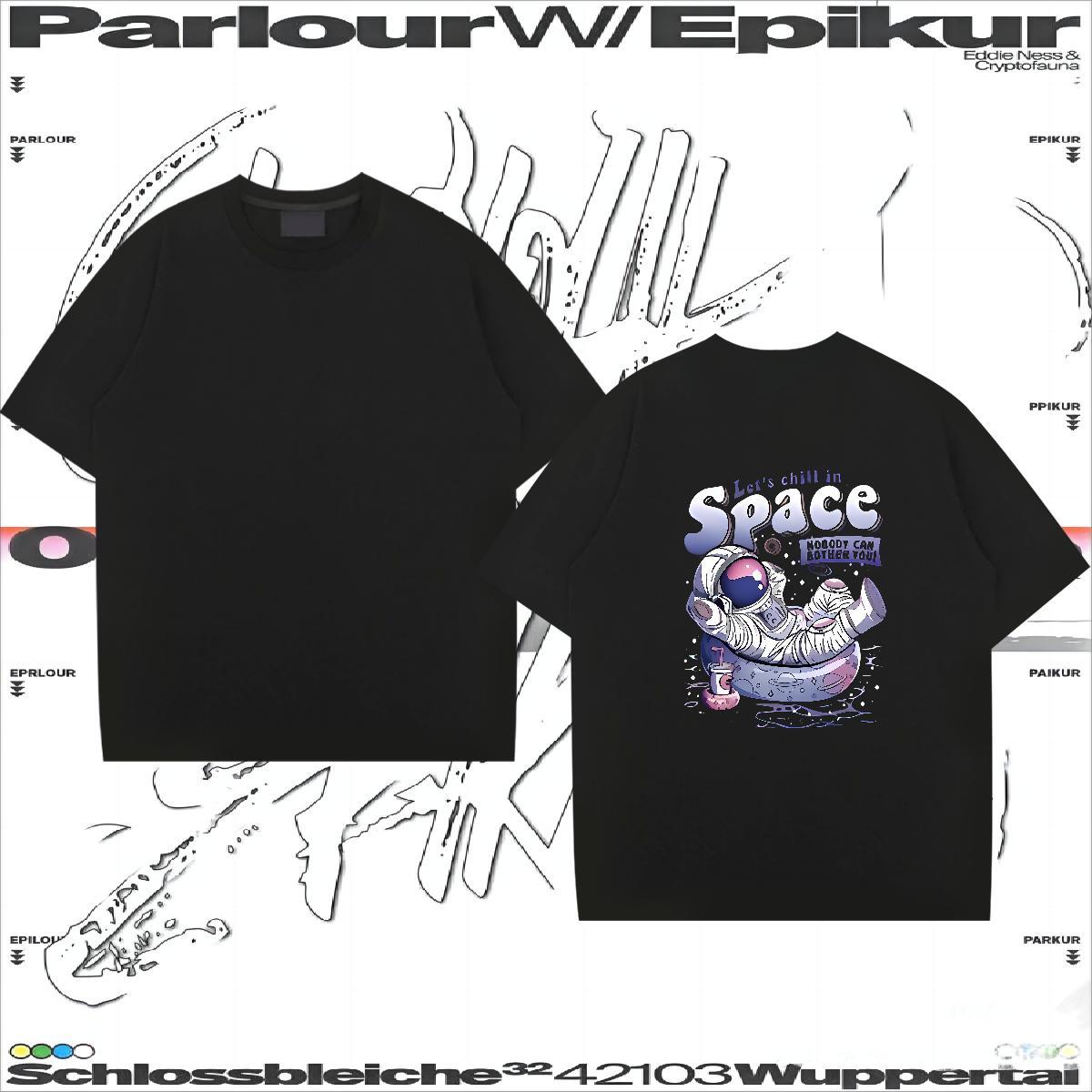 Stylist T Shirt For Man spaceman Polos 230g Cotton Spring Summer Comfortable Oversized 3XL 4XL O-Neck Short Sleeve Men Clothes T-Shirt